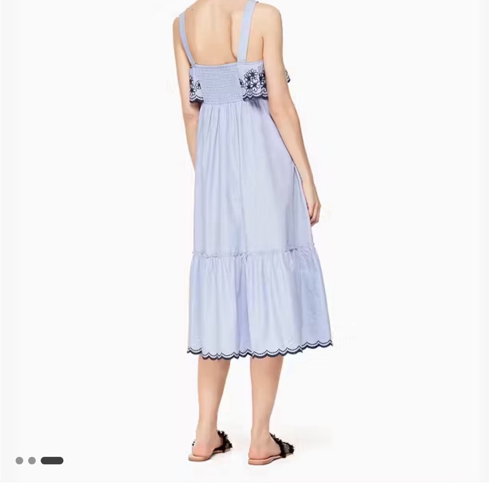 Kate Spade Blue Ruffled Halter Midi Sundress - Picture 2 of 5